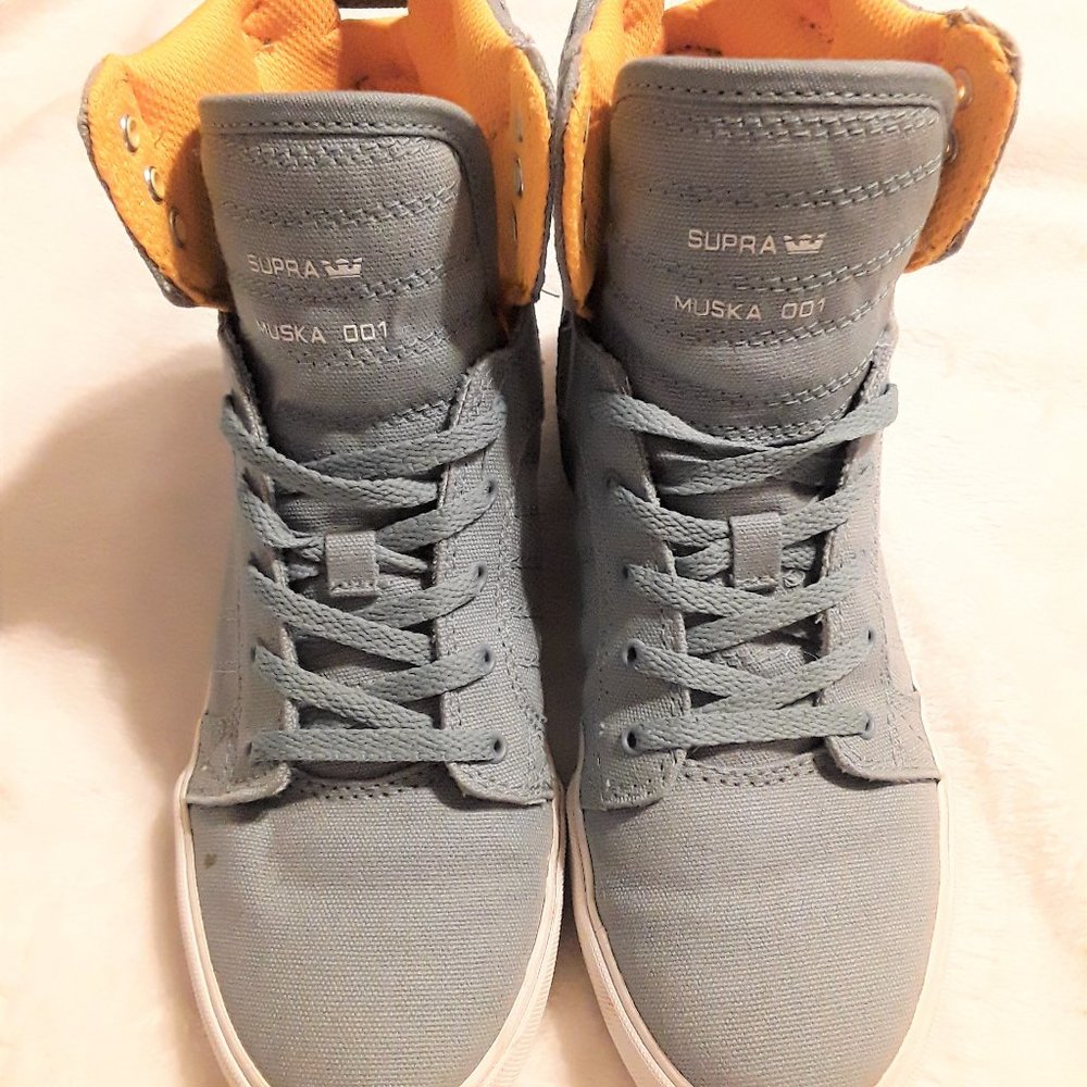 Supra Muska 001 Yellow and Gray High Top Sneakers